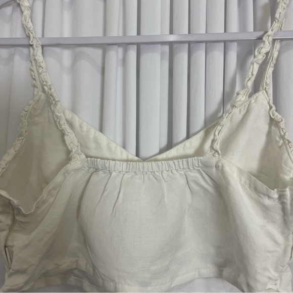 RVCA Cropped Sweetheart Tank Top White Linen Medium - Picture 8 of 10